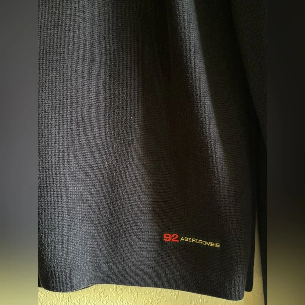 Vintage Abercrombie & Fitch Sweater Blue Red Colorblock Stripe Crewneck 90s